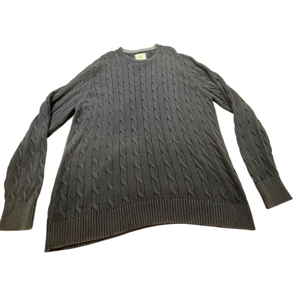 Vintage Old Navy Sweater Men XL Navy Cable Knit  Classic Heavy Knit Pullover Y2K